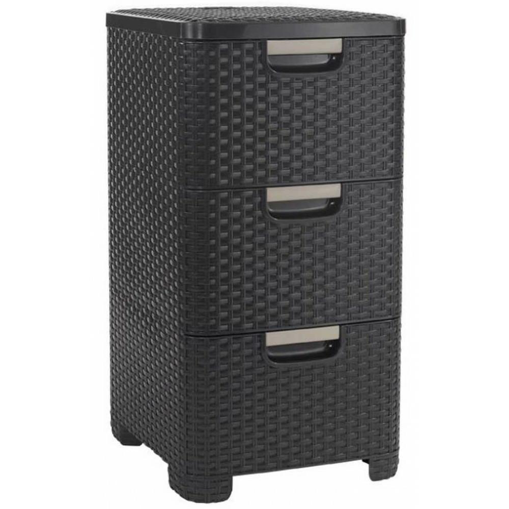 Curver Regał Z 3 Szufladami 3X14L Ciemny Brąz