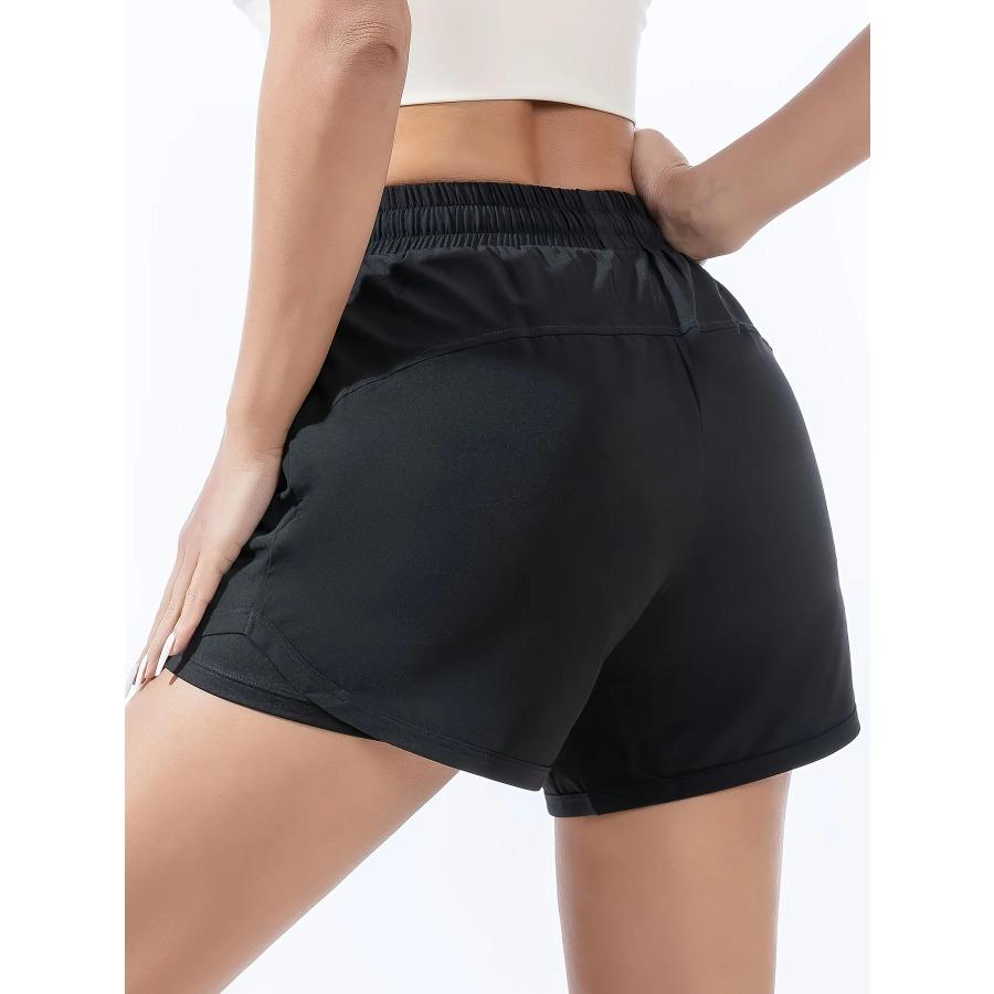 Women's Summer Quick Dry Sports Shorts High Waist Butt Lifting 2-in-1 Running Training Yoga Shorts