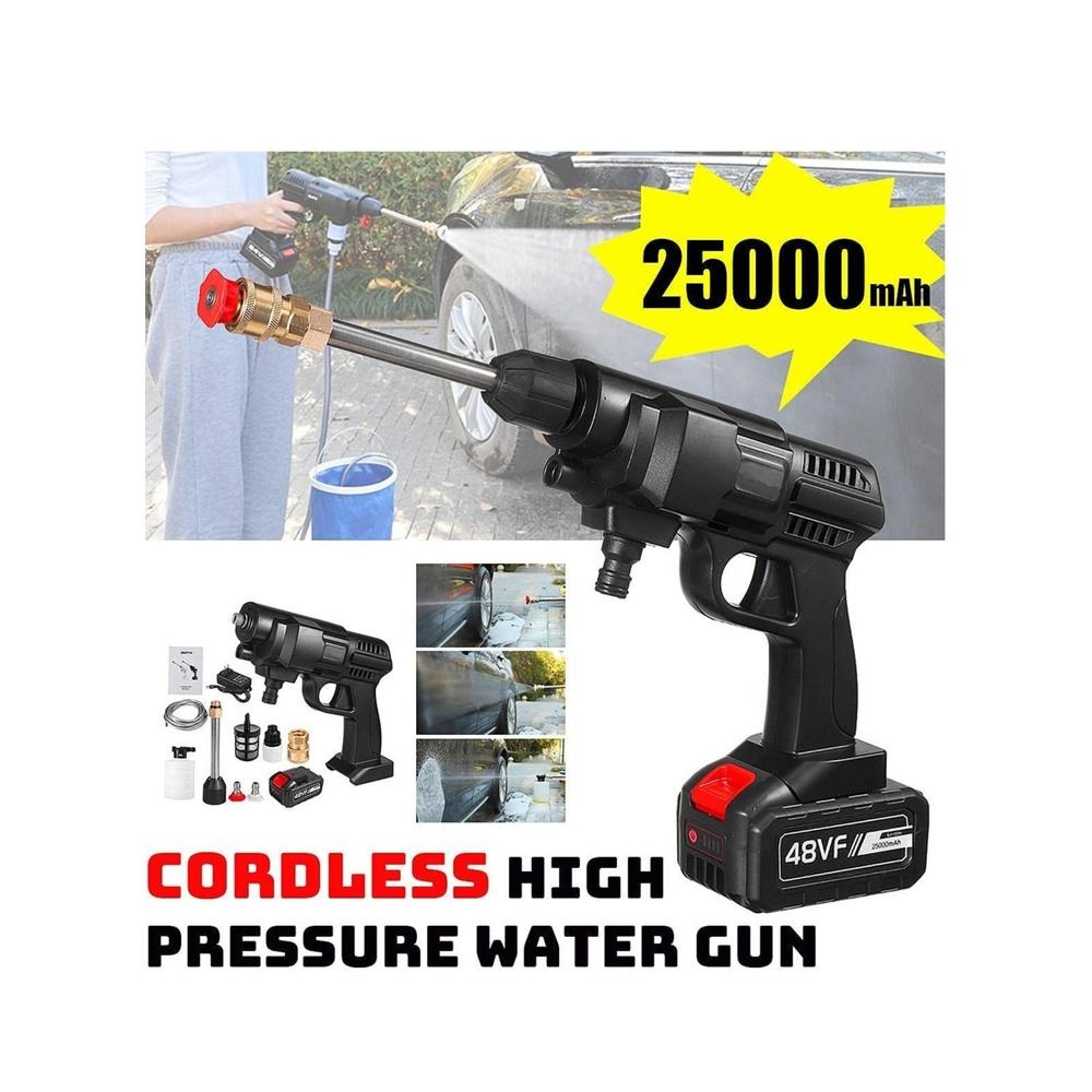

48V 25000mAh 30Bar Cordless High Pressure Car Washer with Nozzles Water Gun Set Garden Cleaning Jet Car Washing Machine