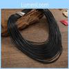 Leather Multilayer Fashion Pendant Necklace With Alloy Details Accessories Women