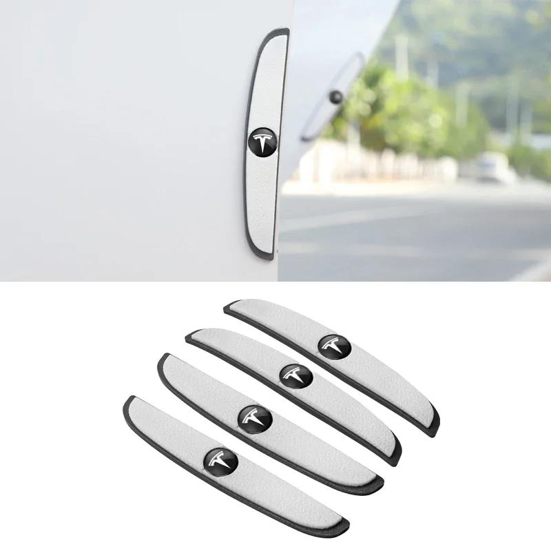 

Car Sticker 2025 New Tesla 4Pcs Rubber Bumper Strip Car Door Anti-Collision Emblem Sticker For Tesla Model-3 Model-S Model-X Mod