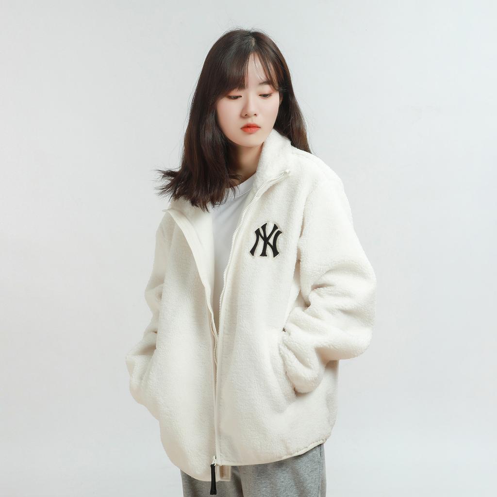 New MLB Velvet Jackets Unisex Ivory 3AJPF2916-50IVS