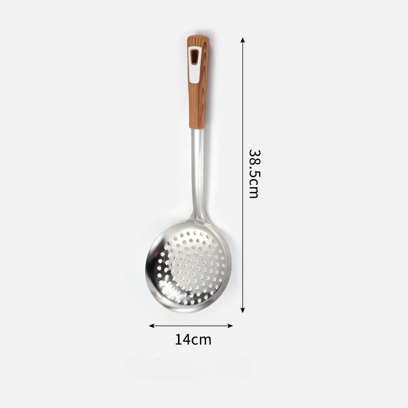 Thickened Stainless Steel Colander with Wooden Handle Grease-separated Noodle Drain Household Cooking Utensils for Cooking
