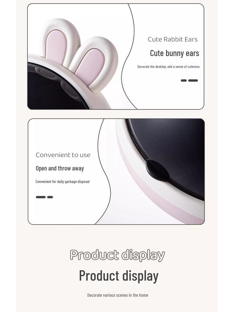 Kolorowe pudełko do przechowywania z uszami królika - Urocze pyłoszczelne z klapką na zabawki, przekąski i drobiazgi.