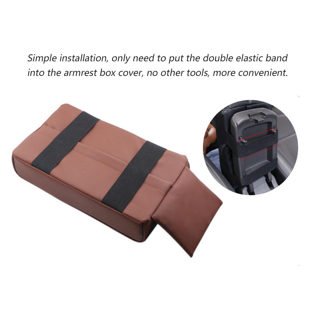 Car Armrest Cushion Heightened Elbow Support Memory Foam Center Console Armrest Pillow with Rear Seat Cup Holder