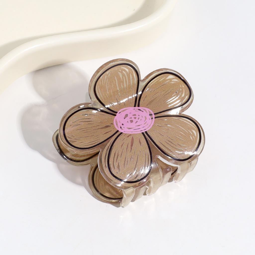 1pc Manga flower hair clip, girlish style, disheveled temperament, grabbing clip, internet celebrity, large shark clip