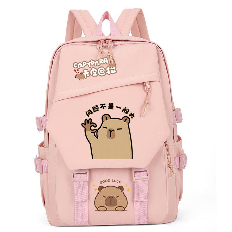 New Kapibara cute emoji print college light style primary and secondary school students spine bag