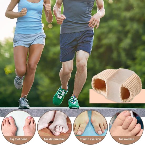 2Pcs Breathable Toe Spacers Flexible Bunion Relief Pads Double-ring Toe Separators Comfortable Toe Splints for Day Night Wear