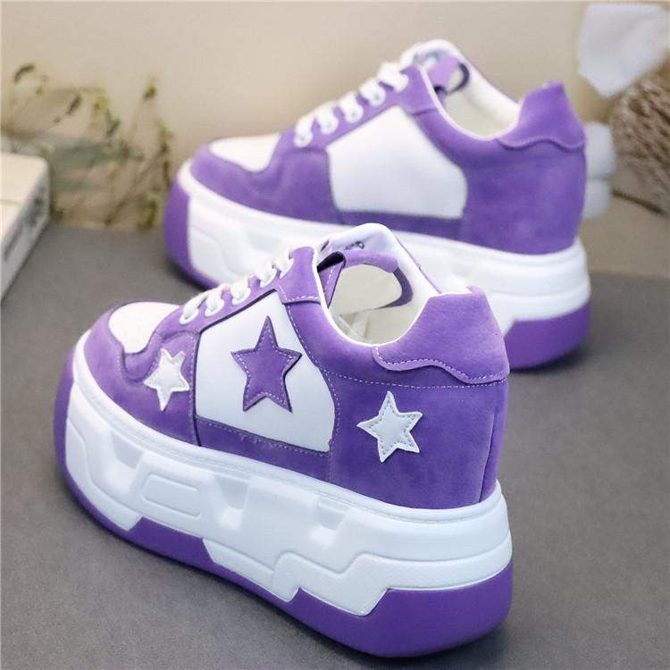 10CM Microfiber Vulcanize Skateboards Casual Autumn Spring Platform Wedge Autumn Women Comfy Hot Sell Chunky Sneakers Shoes