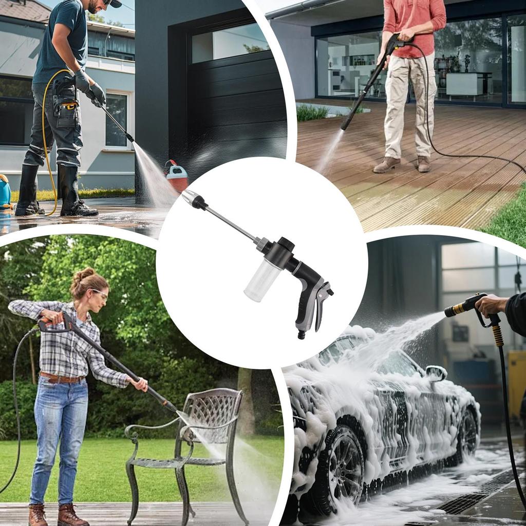 Portable High Pressure Washer Rust Resistant Ergonomic 360 Rotation Water Sprayer Hose High-pressure Nozzle For Car Washing