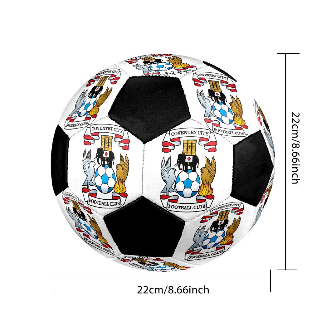 Coventry City Football Club Pallone da Calcio Misura 5 Colorato Cucito a Macchina PVC Pronto per la Competizione Resistente Alta Rimbalzabilità