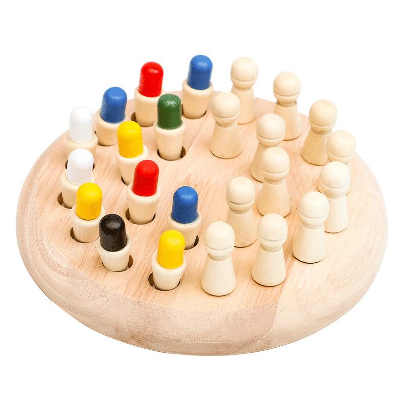 Kids Wooden Memory Match Stick Chess Fun Color Game Board Puzzles Educational Toy Montessori Cognitive Learning Toy for Children