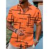 Summer Men's Casual Versatile Simple Trendy Fresh Printed Short-Sleeve Turn-Down Collar Shirt