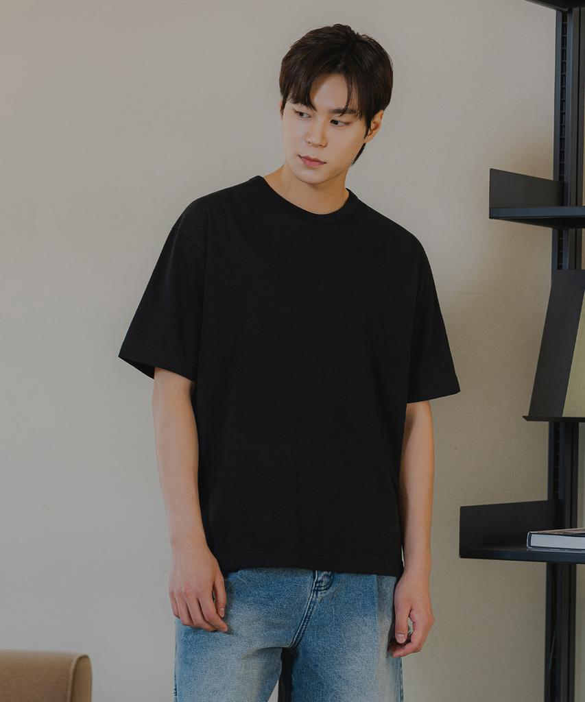 BAKKEN [Men] Plain Backless Shoulder Short Sleeve T-Shirt Bk4884 (2 Colors)