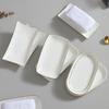 SIFAR Gold Rim Ceramic Rectangular Towel Tray