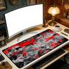 Red Black Ink Splash Mouse Pad Desk Mat Keyboard Pad XXL Large Non-Slip Rubber Table Mat for PC Gaming Office Home Desktop Decor