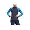 Adidas Long Sleeve Rash Guard Logo Print Color Block Outdoor Casual Sports Jacket Women Jacket Blue White HB1676