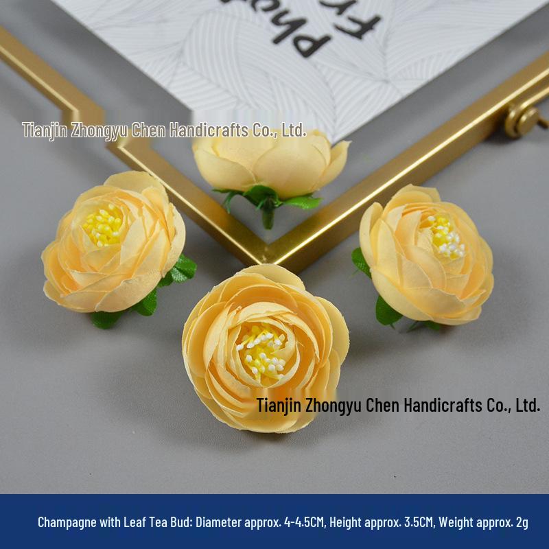 Champagne Silk Imitation Flowers for Hairpins, Hanfu Headdresses, Souvenirs, and Performance Accessories.