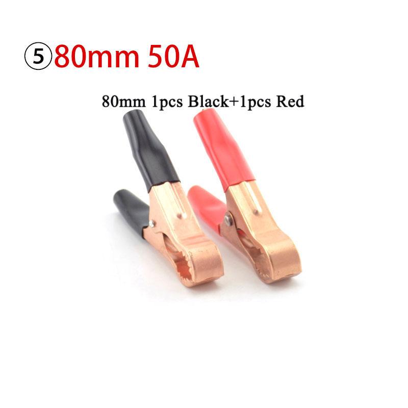 1 Pair Alligator Clips Probe Crocodile Clip Clamps Connector 5A 30A 50A 100A Test Lead Car For Test Electrical DIY Tool