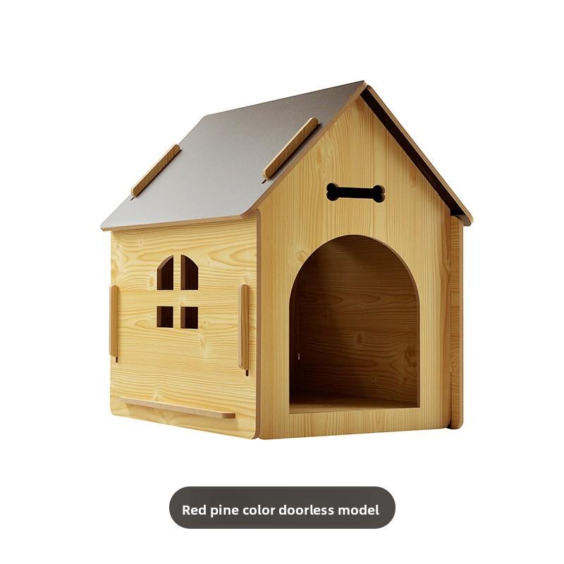 

Wooden Dog House Detachable Eco Friendly Material Dog Kennel Indoor Durable Breathable Dogs Bed Dampproof Easy Clean Cage M