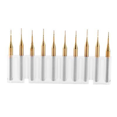 10pcs Fraise en bout en carbure de tungstène à revêtement titane Mèches de gravure Fraise 3.175mmx0.6mm