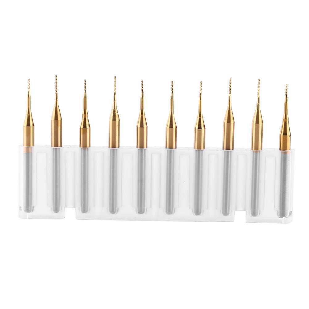 

10pcs Titanium Coat Tungsten Carbide End Mill Engraving Bits Milling Cutter 3.175mmx0.6mm