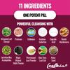 Coolkin Complex Capsules, containing oregano, aloe vera extract, probiotics, and digestive enzymes, suitable for adults.