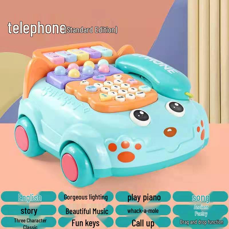 Baby Interactive Telephone Toy: Whack-a-Mole, Piano & Story Mode for Ages 0-3