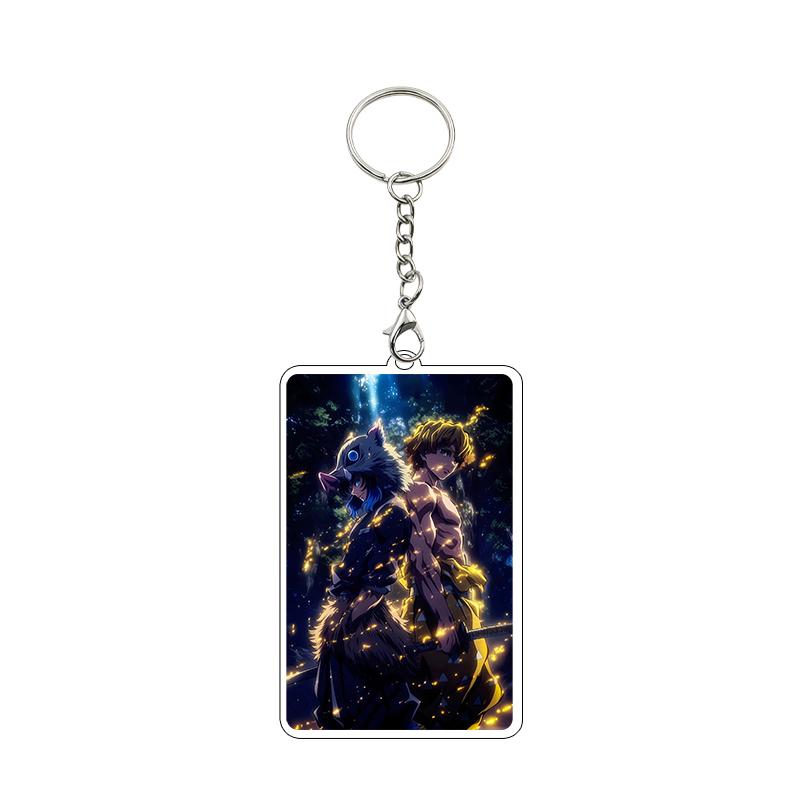 Anime Nezuko Agatsuma Zenitsu Kanroji Mitsuri Cartoon Cool Acrylic Keychain Accessories Figure Pendant Charm Decor Gifts Toys