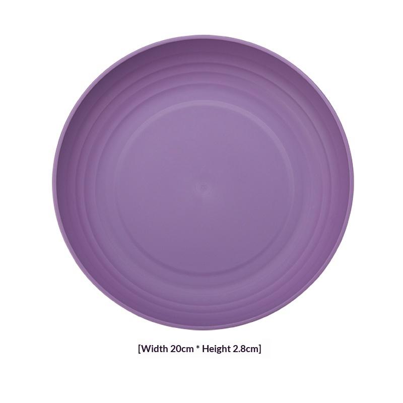 Durable Picnic Tableware Plates Set of 4 Reusable Plastic for Camping Outdoor Beach Barbecue Party
