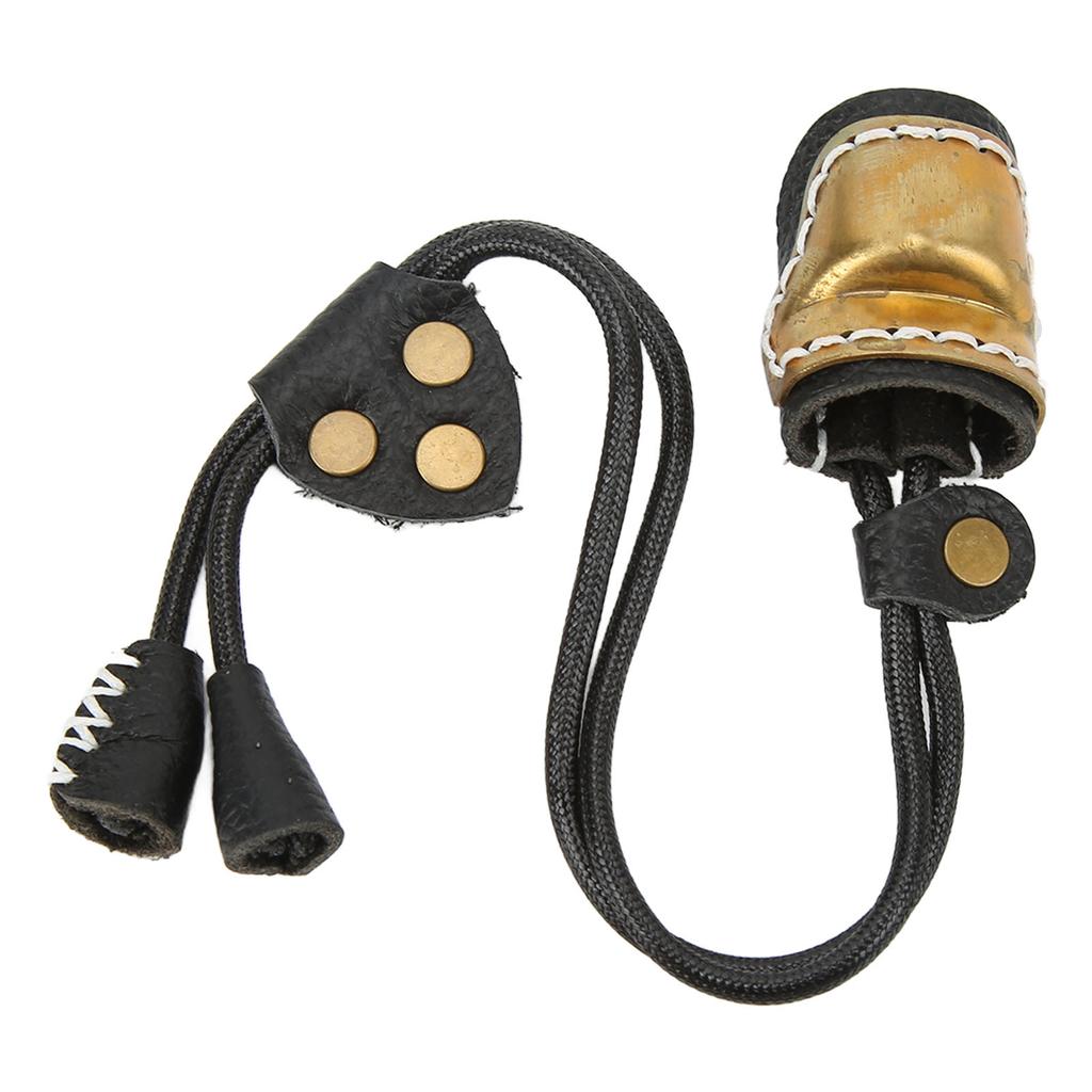 Archery Fingers Guard Protector Brass and Leather Archery Thumb Ring for Traditional Archery Equipment Outdoor