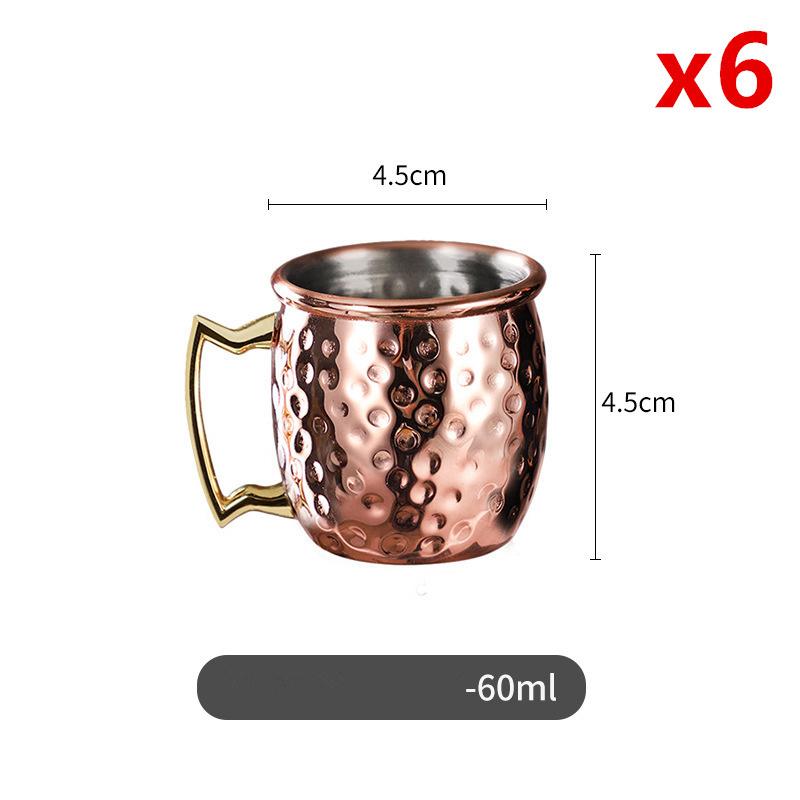 

Набор из 6 кружек Advantage Of Mule, бар, ресторан, чашка для питья, необычное коктейльное стекло, кофейная кружка из нержавеющей стали, чашка для рюмки, пивной стакан 60ml