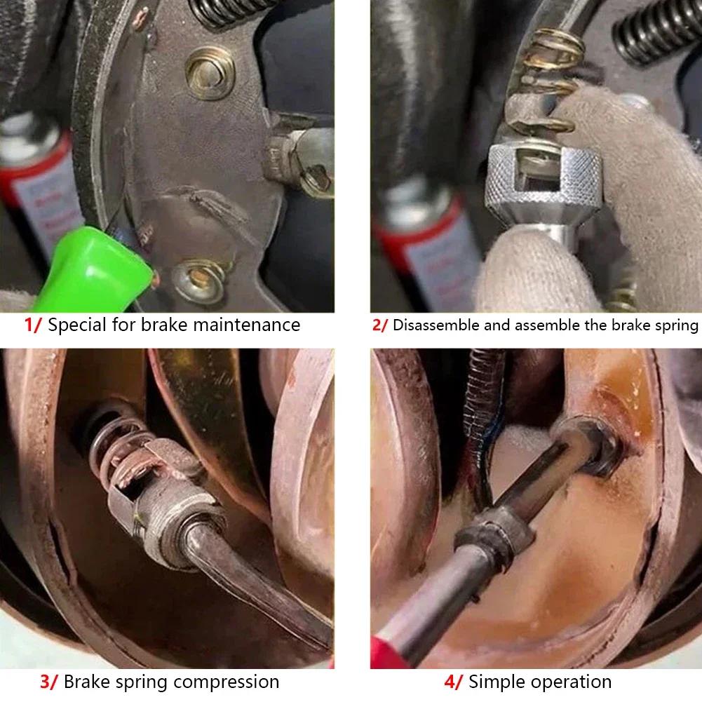 Car Drum Brake Spring Installation Tool Hold down Washer Spring Shoe Compressor Brake Spring Washer Worker Disassembly Equipment