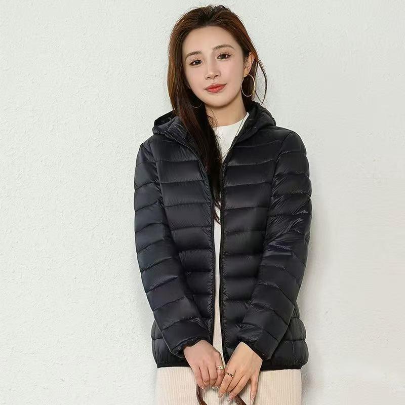 

Padded clothes women s hooded autumn and winter new light down padded clothes loose short jacket large size padded jacket M--Below 50 kg