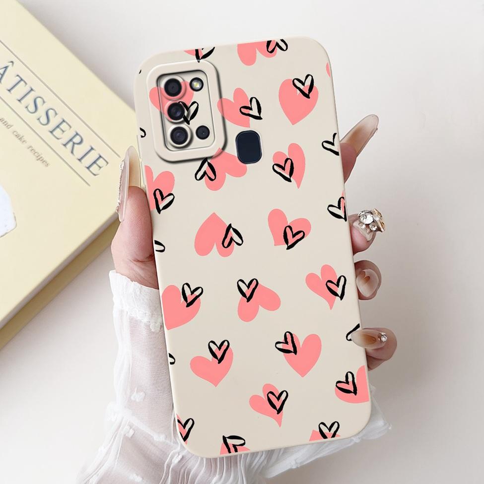 For Samsung A21s Case A217F Silicone Cute Fashion Butterfly Love Painted Cover For Samsung A21s Galaxy A21s Phone Case SM-A217M