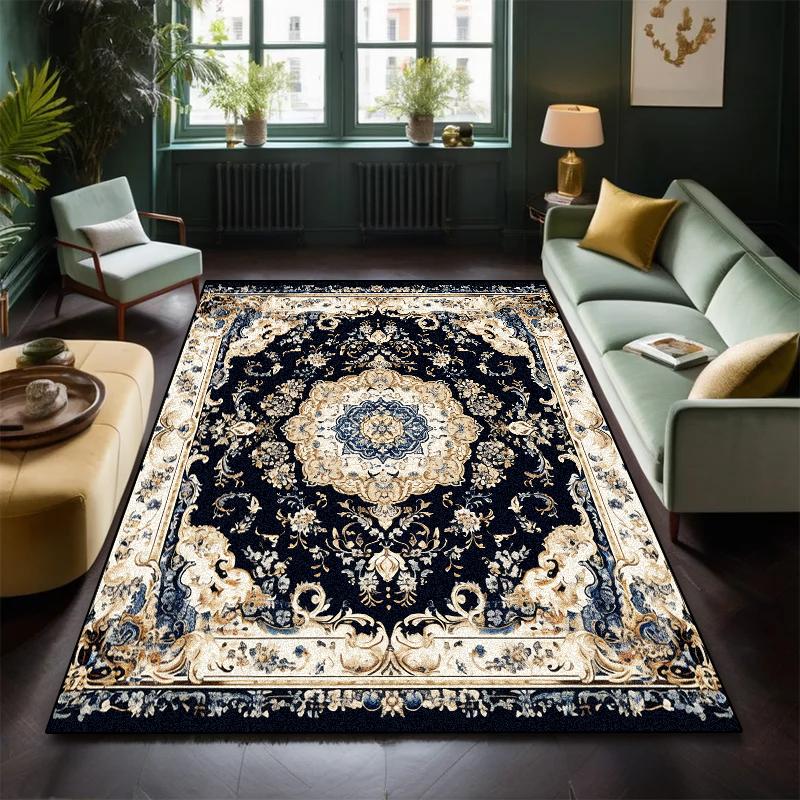 Vintage Persian Carpet Large Size Living Room Decoration Home Rug Fluffy Soft Bedroom Lounge Rugs Non-slip Washable Kitchen Mat