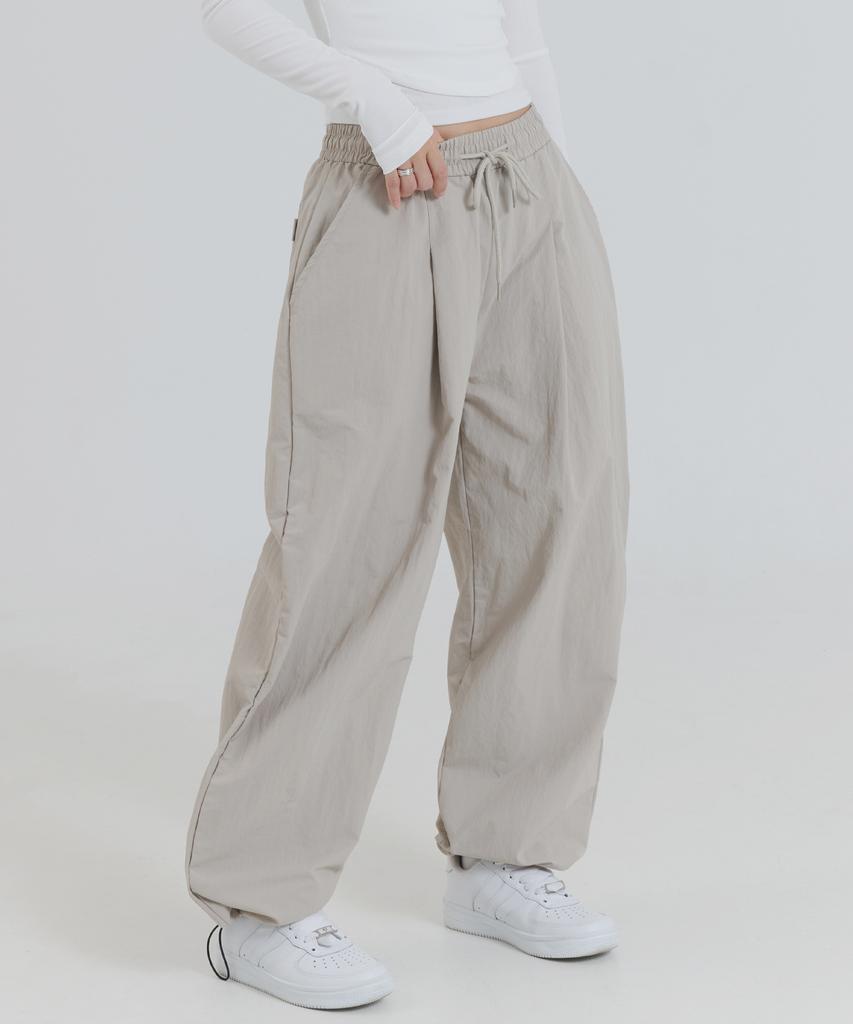 PIANER Nylon One-Pleat String Pants (Light Beige)
