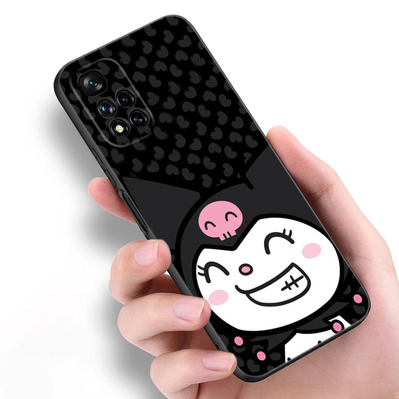

Милый черный силиконовый чехол Kuromi для телефона Xiaomi POCO X3 X4 NFC F4 GT F5 F6 M3 M4 M6 X5 X6 Pro 5G M5 C55 C65 POCO F5 Pro 5G