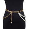 Meier Metal Chain Pearl Tassel Decorated Thin Waist Chain Fashioneasiest for Match Jewelry Belt