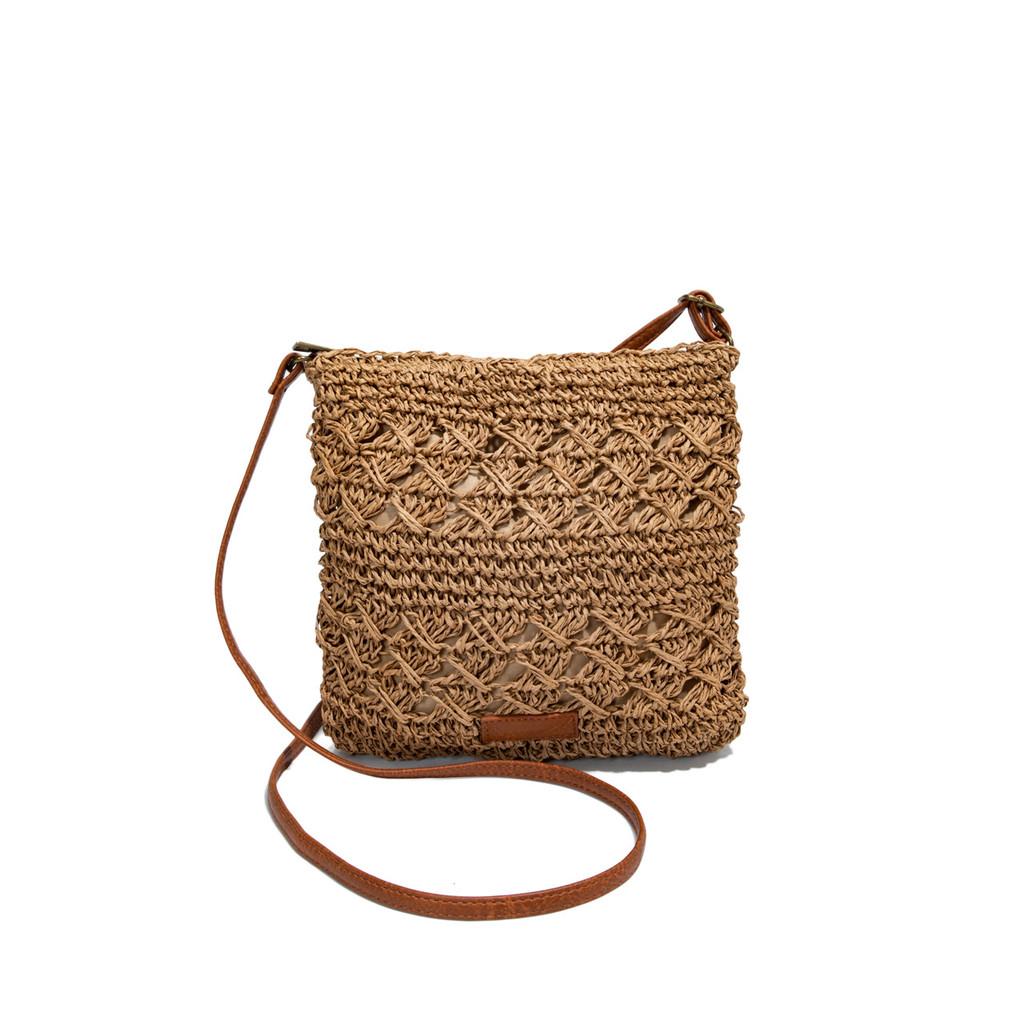 Simple Solid Color Casual Woven Shoulder Crossbody Bags For Daily Urban Style Women