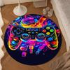 Electric Gaming control Round Rug for Livingroom,Bedroom, Palyroom, Chair Rug, Area rug, Circle Carpet, Large Size Fan Christmas gift