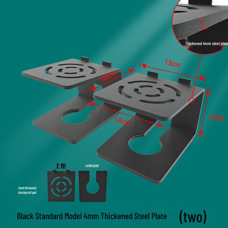 Podwyższany Stojak na Głośniki Biurkowe z Grubą Płytą Stalową, Odporny na Wstrząsy, Antypoślizgowy