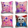 S-Sans Undertale Spiel Kissenbezug Quadratisch Doppelseitiger Druck Kurzer Plüsch Sofa Kissenbezug Schlafzimmer Nachttisch Kissen