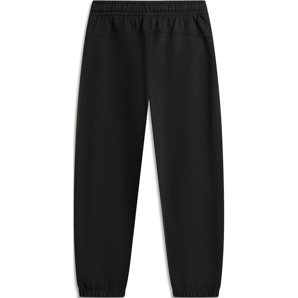 Li Ning Badfive Mid-Rise Loose Fit Cuffed Knit Sports Pants Men Bottoms Black AKLU203-4