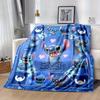 1 Stück Stitch Charakter Blaue Bettdecke Tagesdecke Decke für Zuhause Büro Outdoor Geschenk