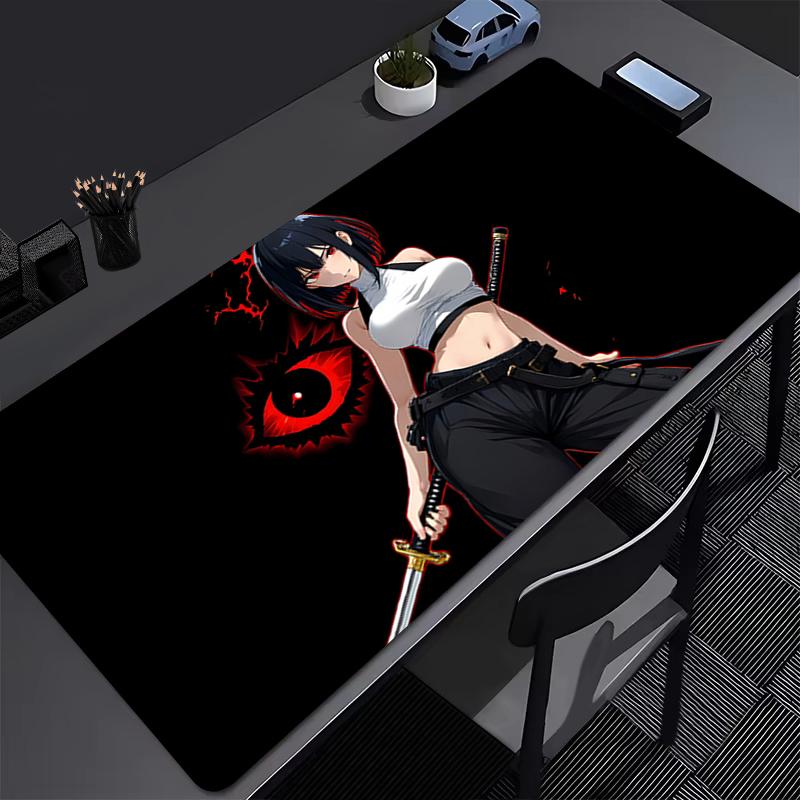 Tappetino Mouse Anime Ragazza Scura Accessori da Gioco Mousepad per Laptop Tappetino Mouse Antiscivolo Esteso Tastiera Gamer Tappetino da Scrivania Bianco e Nero