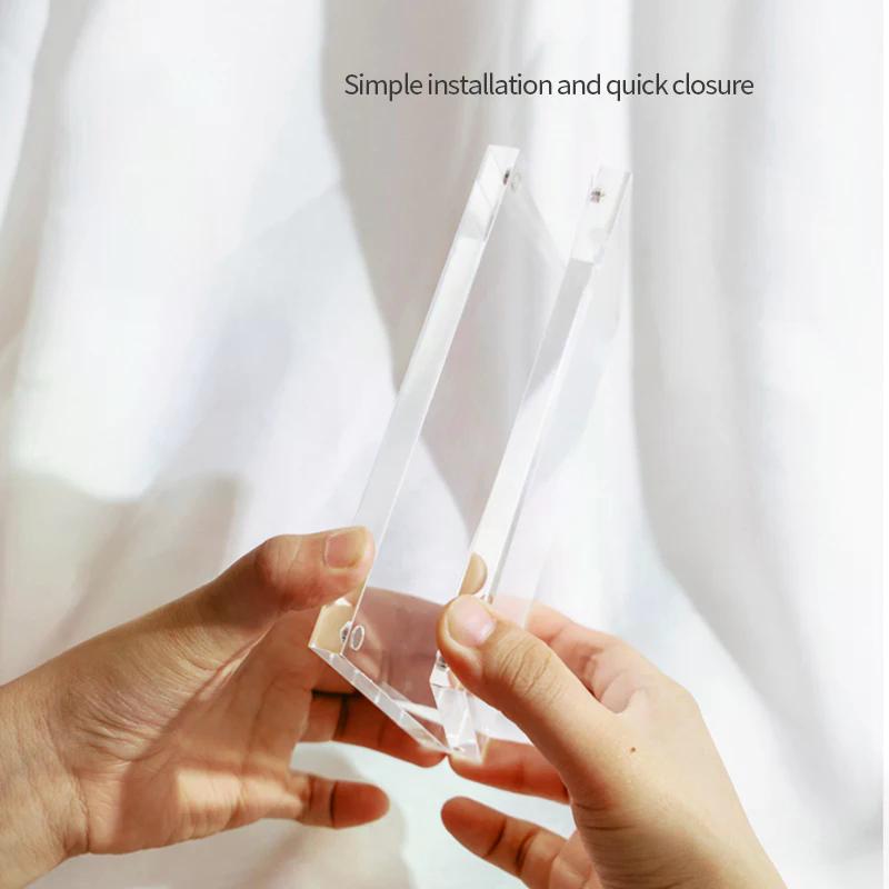 Transparent Acrylic Picture Photo Frame Magnetic Photocard Holder Kpop Idol CD Card Display Stand Desktop Ornament Decor  Gifts