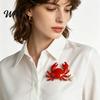 Smooth Touch Brooch Pin Bohemia Style Faux Pearl Decor Crab Shape Zinc Alloy Durable Metal with Hand-Painted Finish Coats Suits Sweaters Dresses Badge