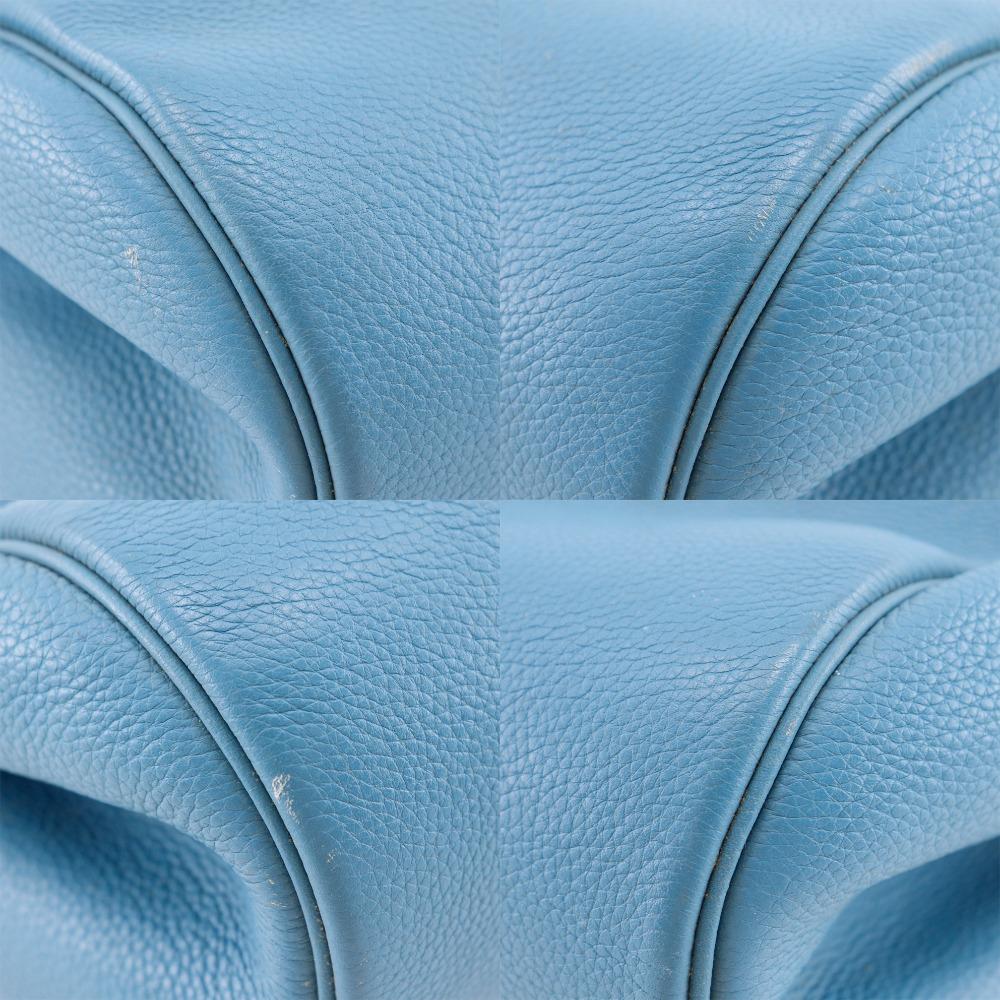 Hermes Atlas 42 Tote Bag Boston Bag Blue Gene SilverHardware Taurillon Clemence Unisex Used