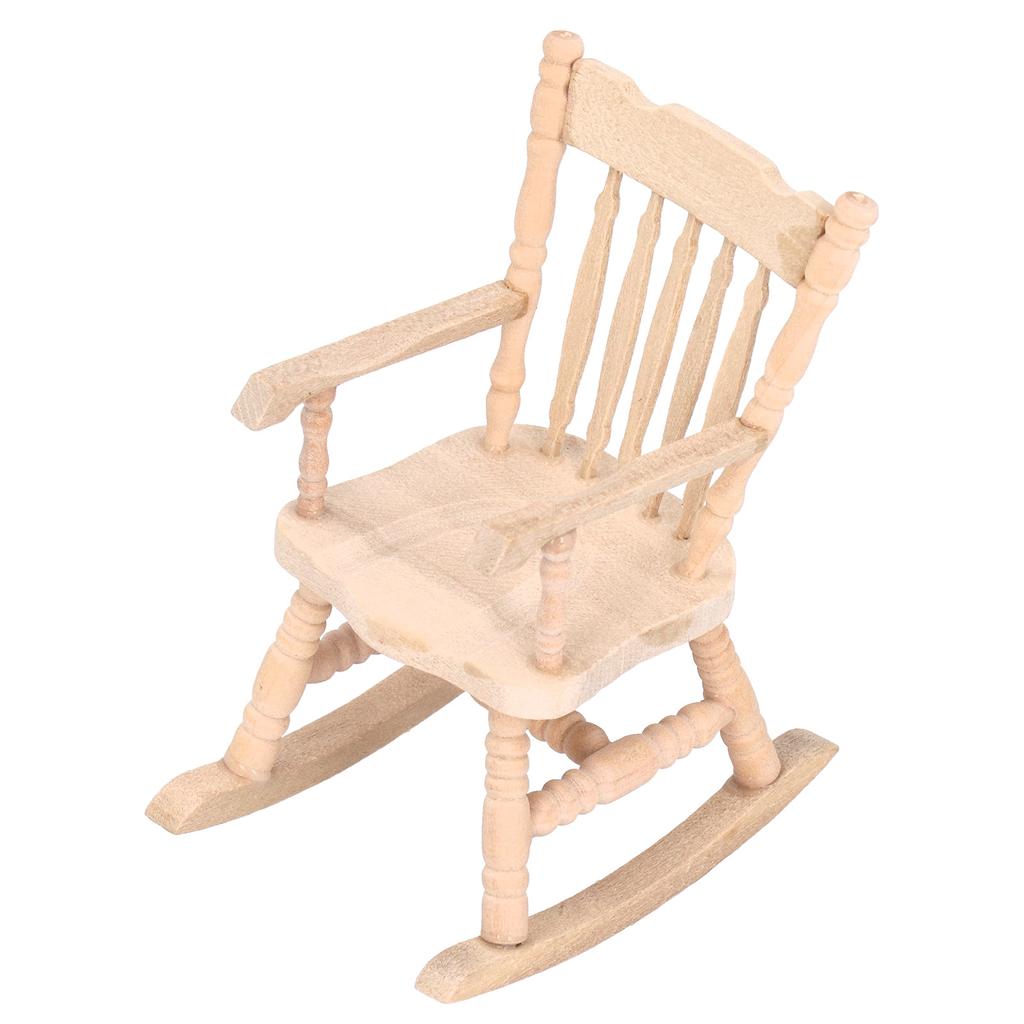 1:12 Miniature Rocking Chair Cute Wood Rocker Furniture Toy Accessories